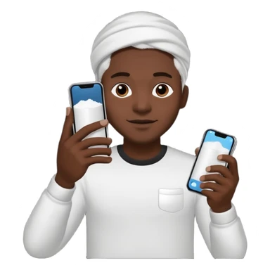 black man holding a phone with three lines of coke on it horizontally  sticker