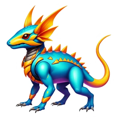  exotic tropical cyber-Protogen-Fakémon-Vernid-creature sticker