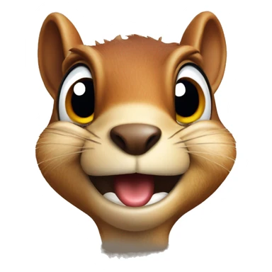 crazy eyed squirrel holding an acorn  sticker