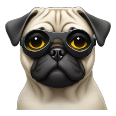pug with black sunglasses and wearing a cyberpunk suit sticker