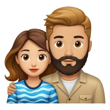 Guy with waves and a beard and his Asian girlfriend  sticker