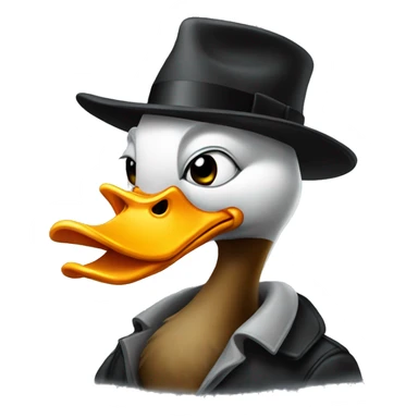 a mobster duck sticker