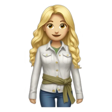 Blonde girl jacket tied around waist sticker