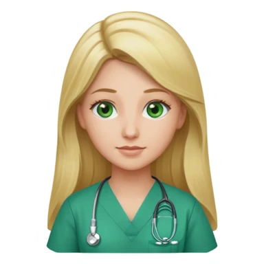 Long blonde hair green eyes ER nurse sticker