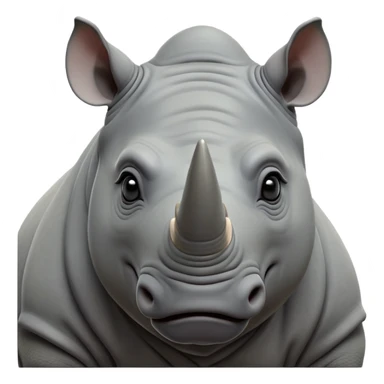 cinematic-noble-rhinoceros-portrait-emoji,-poised,-with-a-massive,-powerful-build-and-a-thick,-hide-of-slate-gray,-deep-set-soulful-piercing-eyes,-simplified-yet-sharp-and-sophisticated-features,-highly-detailed, with large black eyes, szoomed out showing houlders sticker