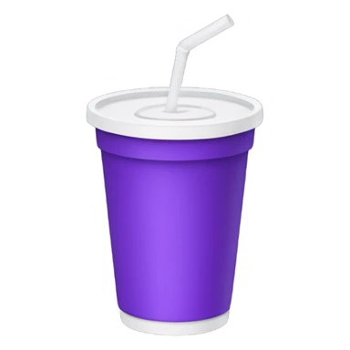 Styrofoam cup with purple juice sticker