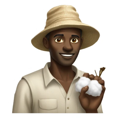 African man harvesting cotton sticker