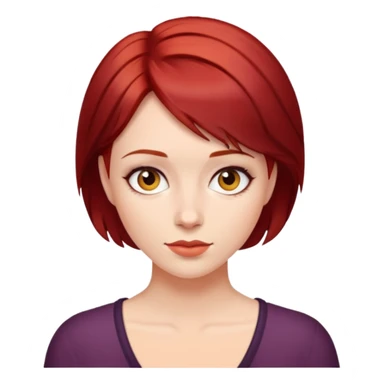 Mulher de cabelo curto vermelho escuri sticker