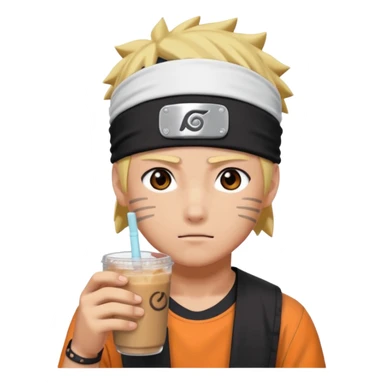 Naruto drinking iced chai sticker