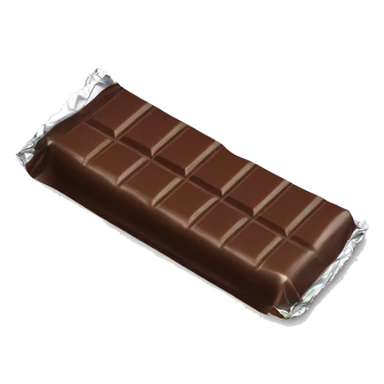 chocolate bar in foil sticker