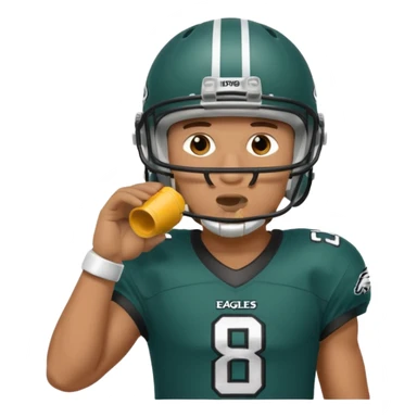 Eagles football team player blowing a whistle sticker