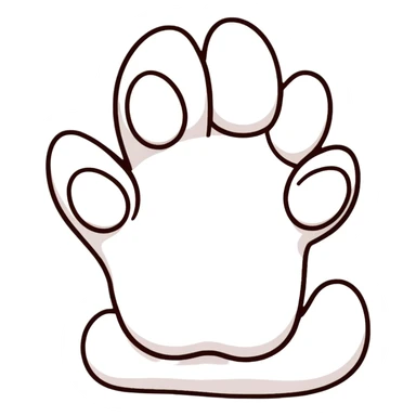 cat paw with visible toe beans and soft fur sticker