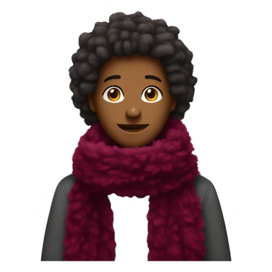 Burgundy fluffy scarf sticker