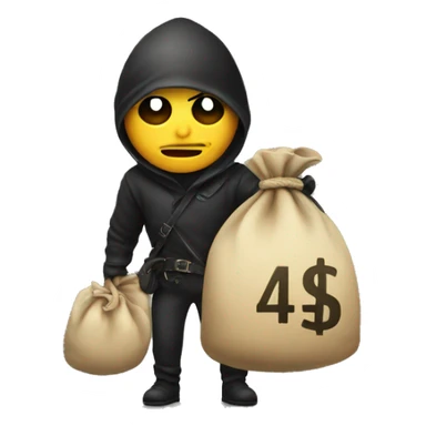 thief with a money bag sticker