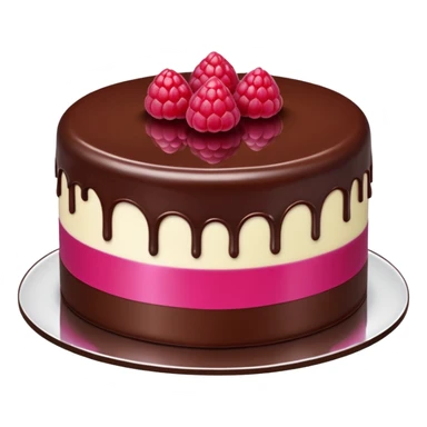 Two-tier mirror glaze chocolate raspberry cake sticker