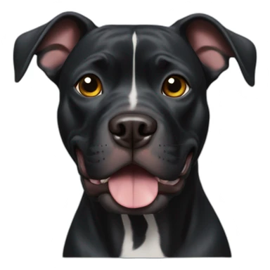 black pitbull with crooked ears sticker