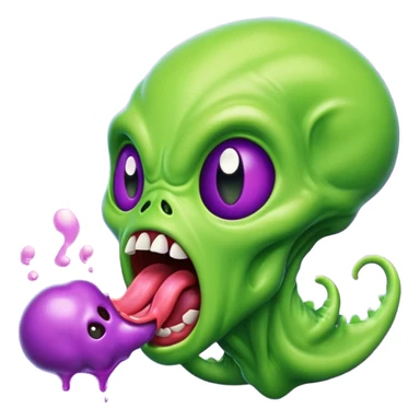 Alien licking a weird creature yelling and screaming  sticker