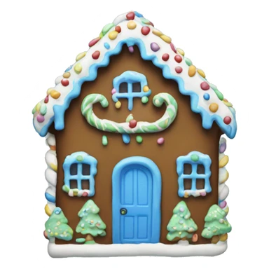 blue ginger bread house sticker