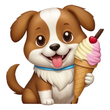 Dog eating ice cream  sticker