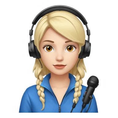 woman with gaming headset mic sticker