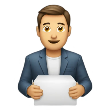 Hombre votando en urna sticker