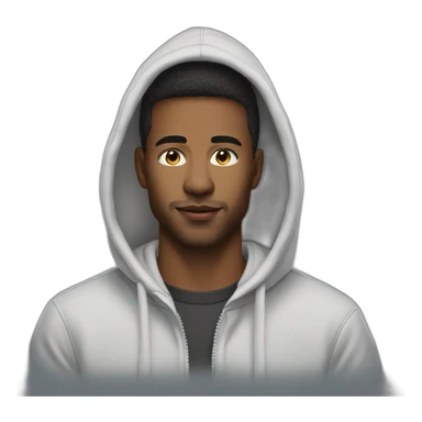 Man model wearing streetwear hoodie sticker