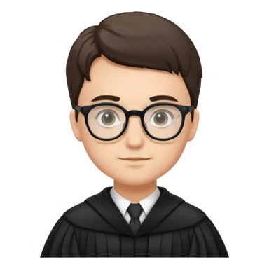 Young judge with glasses and robe sticker