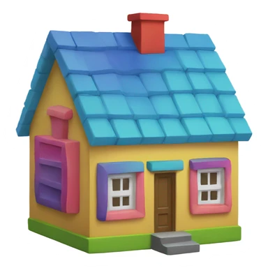 colorful toy block house emoji sticker