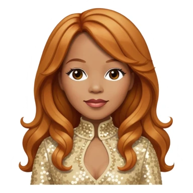 Tina Campbell from Mary Mary with long reddish blonde hair, cream sequin outfit sticker