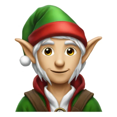 rogue male elf fantasy wearing santa hat sticker