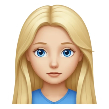blonde girl long hair blue eyes sticker