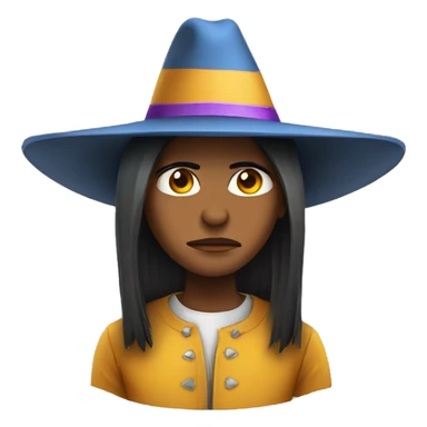 cara triste con sombrero sticker