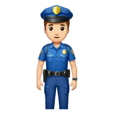 Adventurous man hiking with a police badge sticker