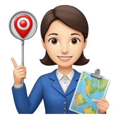 Teacher with map sticker