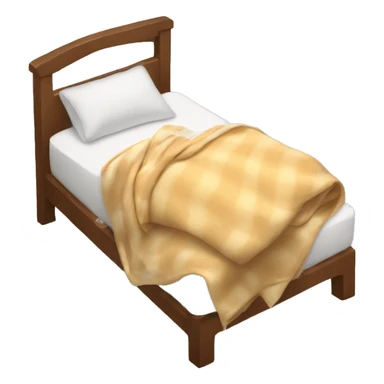 Messy cozy bed with blanket hanging half off of bed sticker