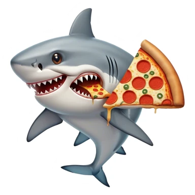 Shark eating pizza sticker