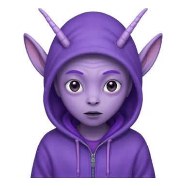 Aliens Purple pastel, having antennas, hoodie but not overhead sticker