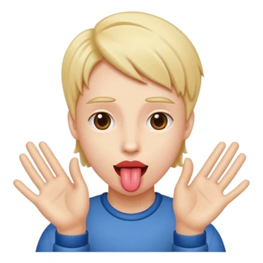 Tounge out with hands to the side  sticker