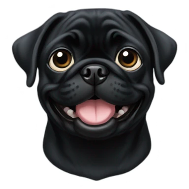 a black pug smiling sticker