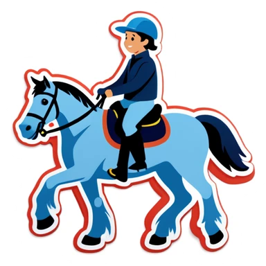 Dog riding a horse sticker