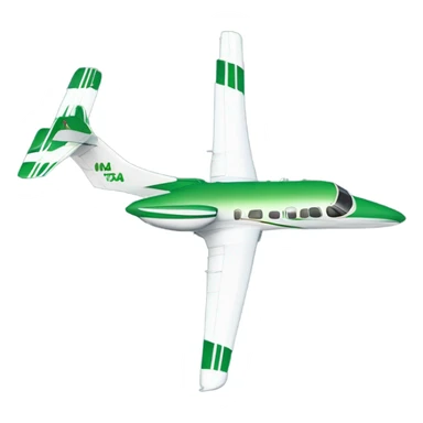 Double engine 6 seat cesna model jet with green stripe down it  sticker