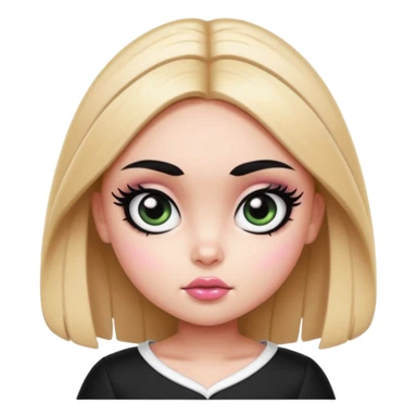 powerpuff girls blossm russian features, beauty, pretty eyes, black eyeliner, pretty bratz baddie sticker