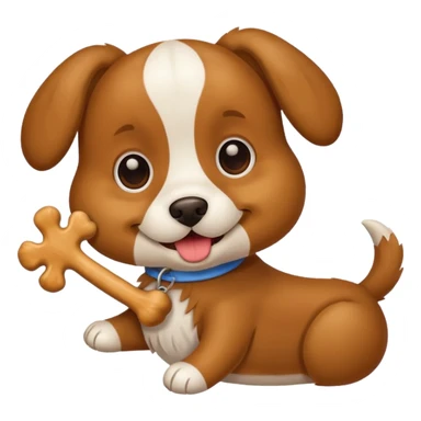 Dog with bone Toy sticker