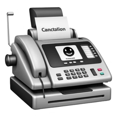 fax machine with cancellation sign over it  sticker