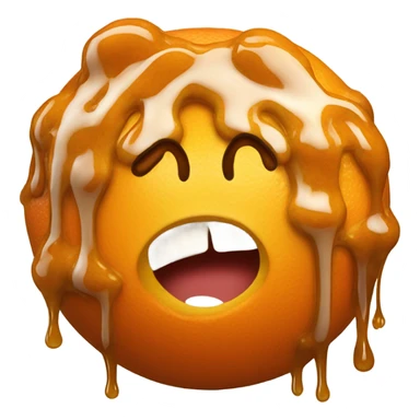 an Orange with caramel sticker