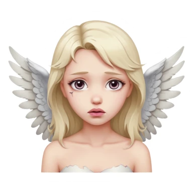Female angel with torn wings, exposed collarbones, sorrow and lust intertwined sticker
