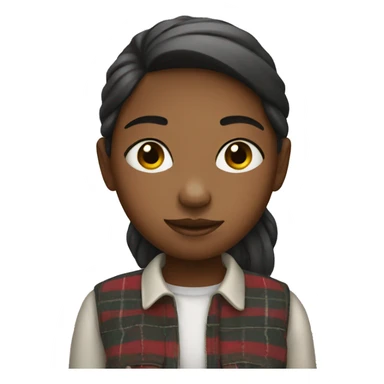 girl with plaid  sticker