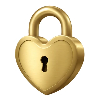 Gold heart shaped padlock sticker