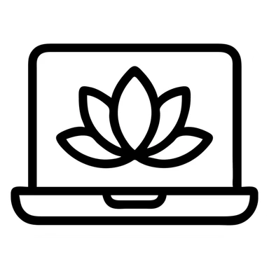 icon on the theme of online yoga classes.  sticker
