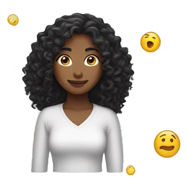 Dark Long Curly hair girl  sticker